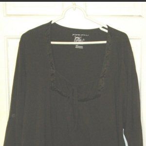 Faded glory square neck brown long sleeve top 4x